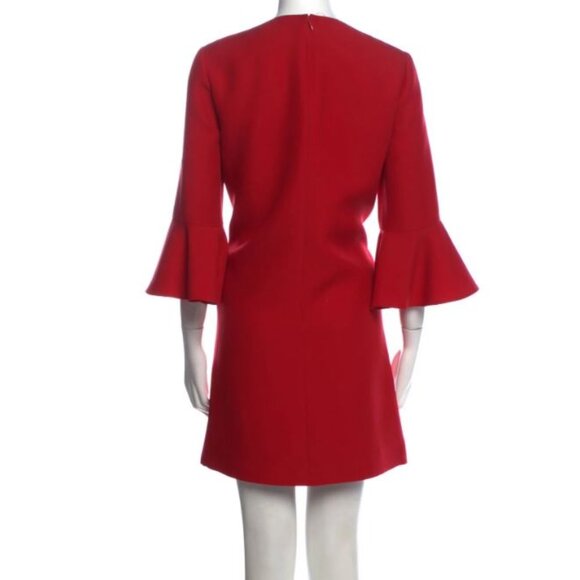 Lovely Valentino Red Wool & Silk Minidress - Size 6 - Picture 3 of 10